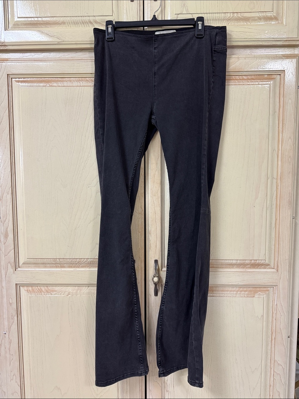 Free People Black Flare Wide-Leg Jeans